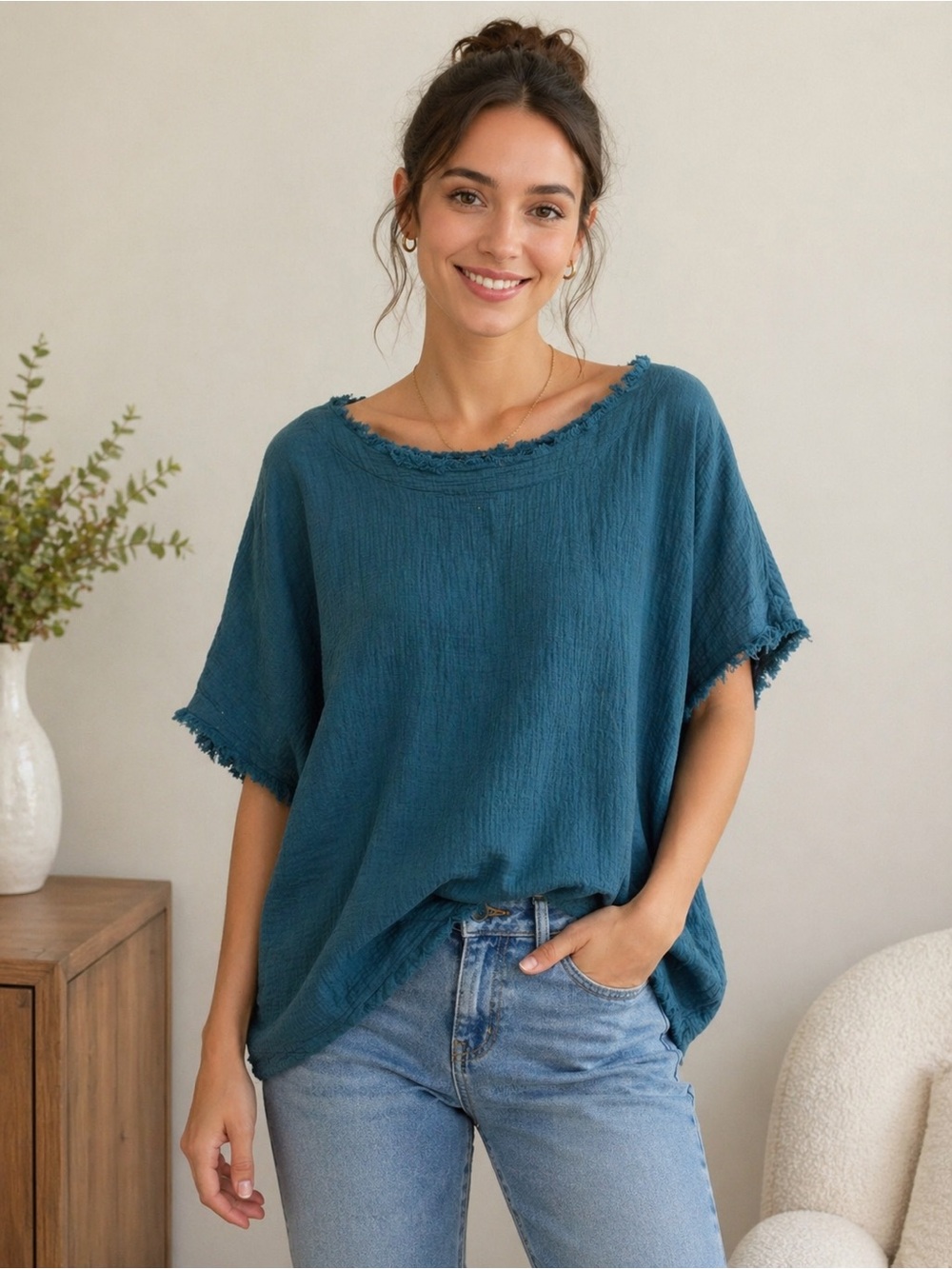 Elegant Teal Women's Blouse
